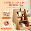 image:imageVEVOR Toy Storage Organizer Wooden Kids Bookshelf with Storage Toy Storage Cabinet with 2 Mobile Drawers Kids Storage Organizer for Bedroom Nursery Living Room Entryway Preschool White4tier With 6layer Sling Book Rack