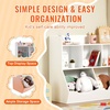 image:imageVEVOR Toy Storage Organizer Wooden Kids Bookshelf with Storage Toy Storage Cabinet with 2 Mobile Drawers Kids Storage Organizer for Bedroom Nursery Living Room Entryway Preschool White5cubby With Bookshelf