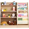 image:imageVEVOR Toy Storage Organizer Wooden Kids Bookshelf with Storage Toy Storage Cabinet with 2 Mobile Drawers Kids Storage Organizer for Bedroom Nursery Living Room Entryway Preschool White4tier With 6layer Sling Book Rack