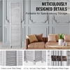 image:imageVEVOR Wood Room Divider 4 Panel Folding Privacy Screen 669 Inches Tall Indoor Wooden Partition Portable Decoration Screen for Room Separation Home Office Restaurant amp Bedroom Light GreyLight Grey