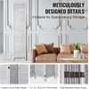 image:imageVEVOR Wood Room Divider 4 Panel Folding Privacy Screen 669 Inches Tall Indoor Wooden Partition Portable Decoration Screen for Room Separation Home Office Restaurant amp Bedroom Light GreyLight Grey