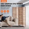image:imageVEVOR Wood Room Divider 4 Panel Folding Privacy Screen 669 Inches Tall Indoor Wooden Partition Portable Decoration Screen for Room Separation Home Office Restaurant amp Bedroom Light GreyNatural