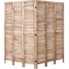 image:imageVEVOR Wood Room Divider 4 Panel Folding Privacy Screen 669 Inches Tall Indoor Wooden Partition Portable Decoration Screen for Room Separation Home Office Restaurant amp Bedroom Light GreyNatural