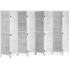 image:imageVEVOR Wood Room Divider 4 Panel Folding Privacy Screen 669 Inches Tall Indoor Wooden Partition Portable Decoration Screen for Room Separation Home Office Restaurant amp Bedroom Light GreyLight Grey