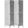 image:imageVEVOR Wood Room Divider 4 Panel Folding Privacy Screen 669 Inches Tall Indoor Wooden Partition Portable Decoration Screen for Room Separation Home Office Restaurant amp Bedroom Light GreyLight Grey