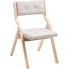 image:imageVEVOR Wooden Folding Chairs with Cushion Set of 2 Portable Foldable Cushion Chair with Wooden Frame Modern Padded Dining Chair for Kitchen Office Wedding Party Dining Room Easy Assembly BeigeNaturalbeige