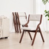image:imageVEVOR Wooden Folding Chairs with Cushion Set of 2 Portable Foldable Cushion Chair with Wooden Frame Modern Padded Dining Chair for Kitchen Office Wedding Party Dining Room Easy Assembly BeigeWalnutbeige