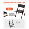 image:imageVEVOR Wooden Folding Chairs with Cushion Set of 2 Portable Foldable Cushion Chair with Wooden Frame Modern Padded Dining Chair for Kitchen Office Wedding Party Dining Room Easy Assembly BeigeWalnutblack Leather