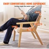 image:imageVEVOR Wooden Folding Chairs with Cushion Set of 2 Portable Foldable Cushion Chair with Wooden Frame Modern Padded Dining Chair for Kitchen Office Wedding Party Dining Room Easy Assembly BeigeNatural
