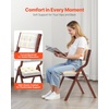 image:imageVEVOR Wooden Folding Chairs with Cushion Set of 2 Portable Foldable Cushion Chair with Wooden Frame Modern Padded Dining Chair for Kitchen Office Wedding Party Dining Room Easy Assembly BeigeWalnutbeige
