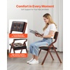 image:imageVEVOR Wooden Folding Chairs with Cushion Set of 2 Portable Foldable Cushion Chair with Wooden Frame Modern Padded Dining Chair for Kitchen Office Wedding Party Dining Room Easy Assembly BeigeWalnutblack Leather