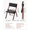 image:imageVEVOR Wooden Folding Chairs with Cushion Set of 2 Portable Foldable Cushion Chair with Wooden Frame Modern Padded Dining Chair for Kitchen Office Wedding Party Dining Room Easy Assembly BeigeWalnutblack Leather