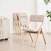 image:imageVEVOR Wooden Folding Chairs with Cushion Set of 4 Portable Foldable Cushion Chair with Wooden Frame Modern Padded Dining Chair for Kitchen Office Wedding Party Dining Room Easy Assembly Beige