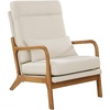 image:imageVEVOR Accent Chair High Back Mid Century Modern Armchair with Solid Wood Frame and NonSlip Legs Upholstered Leisure Chair with Linen Fabric and 53 in Thickened Cushion for Living Room BedroomHigh Back