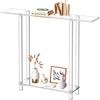 image:imageVEVOR Acrylic Narrow Console Table for Entryway Clear Skinny Entry Side Table 2Tier Modern Transparent Sofa End Table Square Legs for Hallway Foyer Living Room 76 D x 394 W x 315 H