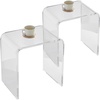 image:imageVEVOR Acrylic Side Table Set of 2 Clear End Table 18mm Thicker 18 H Modern Nightstand Used in Living Room amp Bedroom Bathroom Home Decor for Drink Coffee Snack OnePiece No Assembly RequiredSide Table Set 2