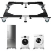 image:imageVEVOR All Stainless Steel Washing Machine Dolly Cart 1200lbs Heavy Duty Furniture Dolly Adjustable Fridge Stand Base with 4 Lockble Twin Wheels and 2 Strong Feet for Washer Refrigerator and Dryer23in366in