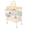image:imageVEVOR Baby Changing Table Foldable Diaper Change Station with 2 Fabric Drawers Side Basket and Hanging Rod Adjustable Height Changing Table with Lockable Wheels and 2 Star Toys Light GrayBeige