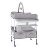 image:imageVEVOR Baby Changing Table Foldable Diaper Change Station with 2 Fabric Drawers Side Basket and Hanging Rod Adjustable Height Changing Table with Lockable Wheels and 2 Star Toys Light Graylight gray