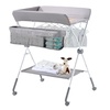image:imageVEVOR Baby Changing Table Foldable Diaper Change Station with Side Basket Adjustable Height Changing Table with Lockable Wheels MultiFunctional Nursery Storage Organizer GrayGray