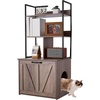 image:imageVEVOR Cat Litter Box Enclosure Furniture 276 in Hidden Litter Box Cabinet with Metal Legs amp Handle Modern Style Cat Washroom House End Table Fit Most of Litterbox for Bedroom Living RoomGrey