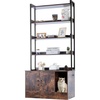 image:imageVEVOR Cat Litter Box Enclosure Hidden Cat Box Furniture with 4 Storage Shelves Large Cats House Cabinet Hidden Fit Most Litter Box Wooden Cats Washroom Indoor 335L x 193W x 723H Dark Brown335L x 193W x 723H4 Shelves