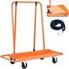image:imageVEVOR Drywall Cart Dolly Steel Panel Dolly with 4 Swivel Casters Durable amp LongLasting Panel Truck Cart with TieDown Strap for Plywood Plasterboard Glass Orange