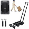 image:imageVEVOR Folding Hand Truck 110 lbs Load Capacity Collapsible Luggage Cart with 2 Wheels amp 1 Elastic Rope Utility Dolly Platform Cart for Airport Travel Furniture Luggage Office Moving Black500 lbs