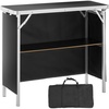 image:imageVEVOR Folding Portable Bar Table Tradeshow Podium Table for Indoor Outdoor Party Picnic Exhibition Includes Carrying Case Storage Shelf and Black Skirt 3839 x 1516 x 34253839 INCH
