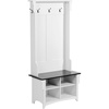 image:imageVEVOR Hall Tree Entryway Bench Coat Rack with Shoe Storage 32 Wide Mudroom Bench with Seating and Adjustable Shelves 5 Hanging Hooks and 4 Storage Drawers for Mudroom Entryway Hallway32 Width