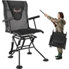 image:imageVEVOR Hunting Chair 360 Silent Swivel Foldable Portable Blind Chair HeavyDuty Steel Frame Ground Stool Seat with AntiSink Swivel Feet Height Adjustable 350 Lbs Capacity for Fishing CampingMild Waterproof