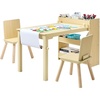image:imageVEVOR Kids Art Table and Chair Set Toddler Activity Table with Storage Wood Kids Craft Desk with Paper Roll for Drawing Reading Writing Kid Play Table for Nursery Playroom Classroom WhiteNatural