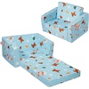 image:imageVEVOR Kids Couch 2in1 Toddler Chairs Comfy Toddler Couch Sofa Bed Fold Out Convertible Sofa to Lounger Kids Chair Seat Playroom Furniture for Kids Girls amp Boys Sky BlueLight Blue