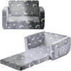 image:imageVEVOR Kids Couch 2in1 Toddler Chairs Comfy Toddler Couch Sofa Bed Fold Out Convertible Sofa to Lounger Kids Chair Seat Playroom Furniture for Kids Girls amp Boys Sky BlueLight Grey