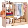 image:imageVEVOR Kids Dress Up Storage with Mirror Dress Up Closet Toddler Wardrobe Closet for Little Girls Armoire with Shelves amp Bottom Tray Costume Organizer Toddler Room Furniture for Bedroom NaturalWood