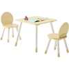 image:imageVEVOR Kids Table and 2 Chairs Set Toddler Table and Chair Set with Rounded Edge Design amp Graffiti Desktop Wooden Desk for Art Craft Reading Learning Drawing ClassroomDaycareHome BurlywoodNatural