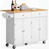 image:imageVEVOR Kitchen Island Cart with Storage 4236 in Wide Island Table for Kitchen with 2 Drawers Storage Cabinet Table for Home Dining Room White4764W dropleaf