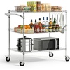 image:imageVEVOR Kitchen Utility Cart 3 Tier Heavy Duty Adjustable Wire Storage Rack Commercial Steel Rolling Service Trolley on Wheels Work Table with Handle Bar for Garage and Laundry Room 40x25x409 in25D x 40W x 409H