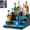 image:imageVEVOR LED Lighted Liquor Bottle Display 1 Tier 48 Inches Whiskey Rack Supports USB Illuminated Home Bar Shelf with RF Remote amp App Control 7 Static Colors Acrylic Lighted Shelf for 12 Bottles4 Step 16 Inches