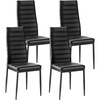 image:imageVEVOR Modern Dining Room Accent Chairs Set of 4 Upholstered Leather Side Chair for Living Room SpaceSaving Kitchen Chair with Thick Cushions and Metal Legs WhiteSet of 4Black