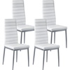 image:imageVEVOR Modern Dining Room Accent Chairs Set of 4 Upholstered Leather Side Chair for Living Room SpaceSaving Kitchen Chair with Thick Cushions and Metal Legs WhiteSet of 4 White