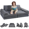 image:imageVEVOR Play Couch Modular Kids Nugget Couch 15pcs Toddler Foam Sofa Couch with HighDensity 25D Sponge for Playing Creating Sleeping Imaginative Kids Furniture for Bedroom and Playroom10 Pcs