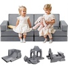 image:imageVEVOR Play Couch Modular Kids Nugget Couch 15pcs Toddler Foam Sofa Couch with HighDensity 25D Sponge for Playing Creating Sleeping Imaginative Kids Furniture for Bedroom and Playroom14 Pcs