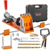 image:imageVEVOR Pocket Hole Jig 56 Pcs Mini Jig Pocket Hole System with 9 Cclamp Step Drill Wrench Drill Stop Ring Square Drive Bit and Screws for DIY Carpentry ProjectsUltra