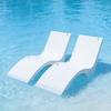 image:imageVEVOR Pool Lounge Chairs Set of 2 Chaise Lounger Water Weighted inPool Lounger Chairs for up to 9 Water Depths AntiFloating Patio Furniture with Cup Phone Holders for Sun Shelf amp Tanning Ledge