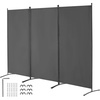 image:imageVEVOR Room Divider 3 Panel Room Divider Folding Privacy Screen and Portable Partition Divider for Room Separation Freestanding Room Partitions for Office Bedroom BlackGrey