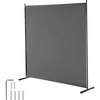 image:imageVEVOR Room Divider Single Panel Room Divider 6FT Privacy Screen Indoor Partition Divider for Room Separation Freestanding Room Divider Panel for Office Bedroom BlackGrey