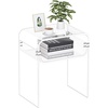 image:imageVEVOR Round Iridescent Side Table Acrylic End Table Clear Rainbow Acrylic Coffee Table for Drink Food Snack Used in Living Room Bedroom and StudyClear