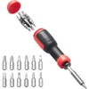 image:imageVEVOR Screwdriver Set 13 in 1 Magnetic Multi Bit Mini Nut Driver Set Phillips Flat Head Torx Square Bits for Men Manual Precision Repair Tool Kit for Sockets Furniture Home Appliances Cars13 in 1  Storage Handle Type