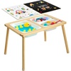 image:imageVEVOR Sensory Table for Toddlers Kids Activity with 3 Foldable Storage Bins amp DoubleSided Board IndoorOutdoor Play Sand and Water Table Wooden Kids Sensory for Drawing StudyingStorage BinsMagnetic Drawing Board